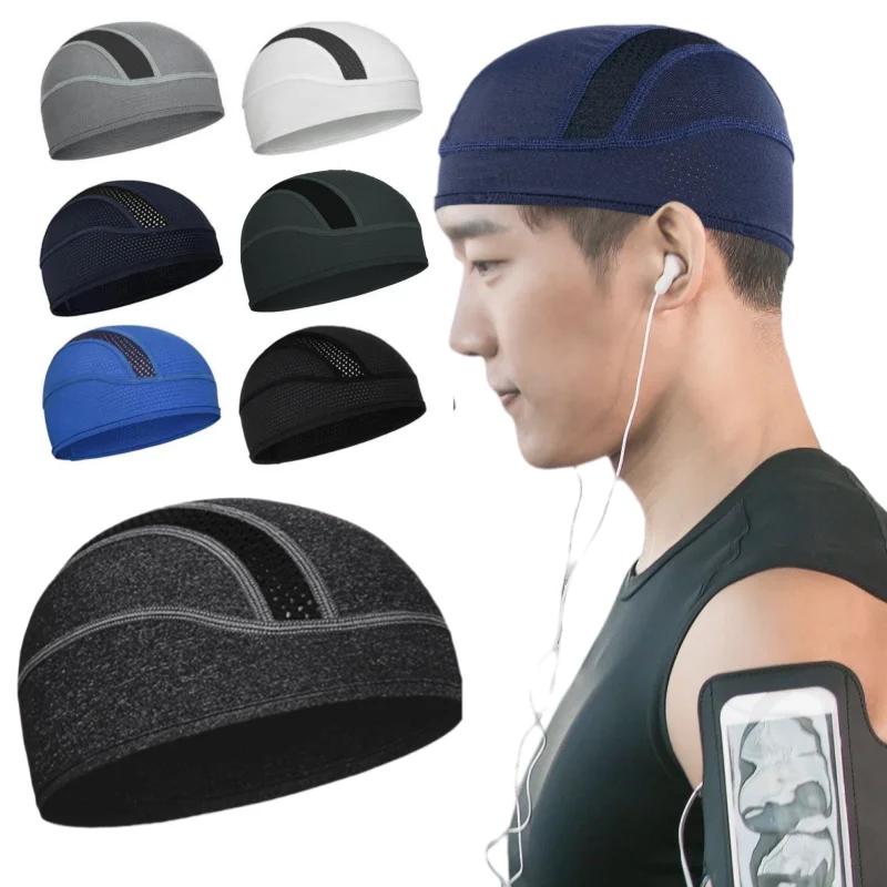 Summer Under Helmet Liner Bicycle Hat Mesh Skull Beanie Cap 