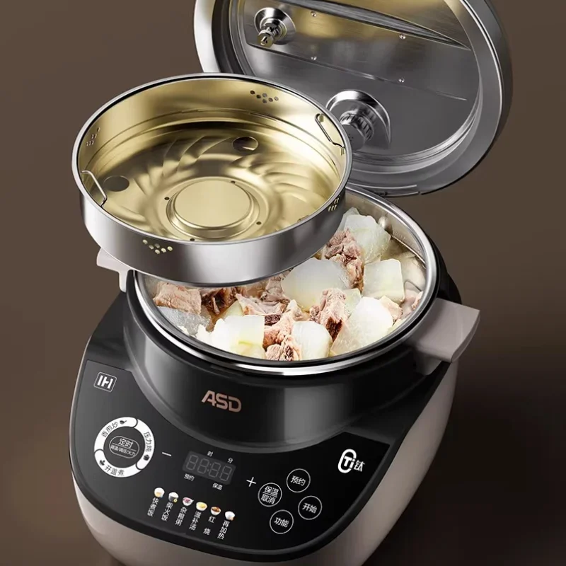 Best-selling newly upgraded 5L pure titanium electric pressure cooker household multi-functional smart soup and porridge pot