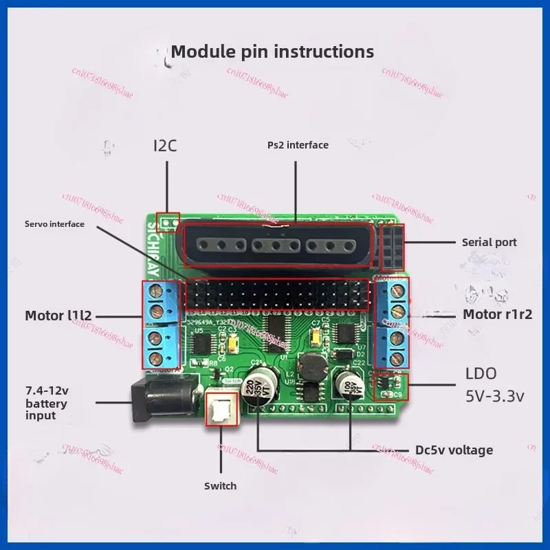 PS2 Handle Servo Controller 16-way Servo Driver Board