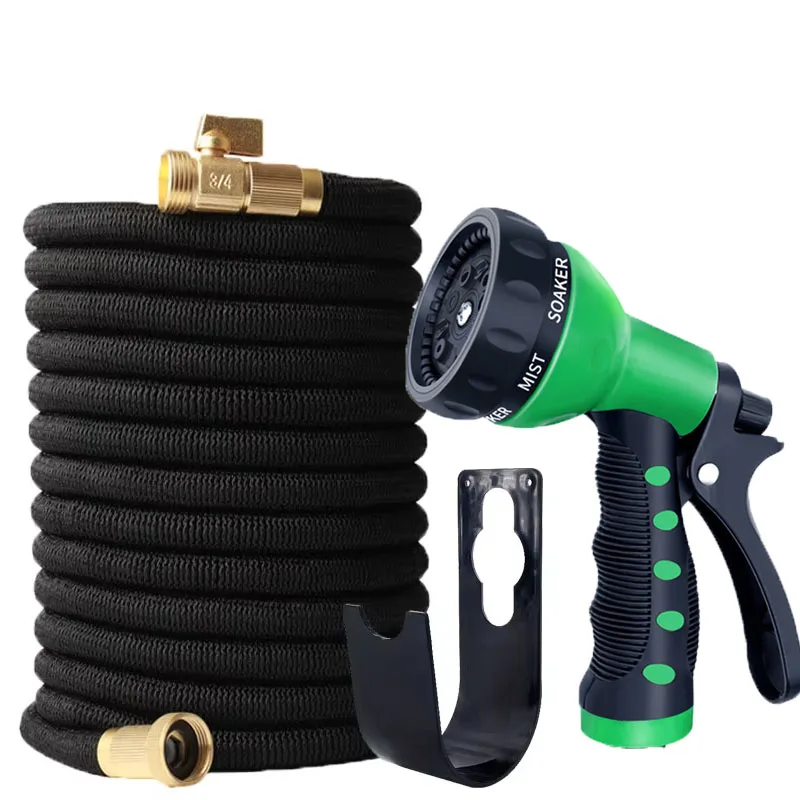 

Расширяемый садовый шланг, автомойка высокого давления, функция 7 струй, водяной пистолет, садовый набор шлангов для полива домашнего сада