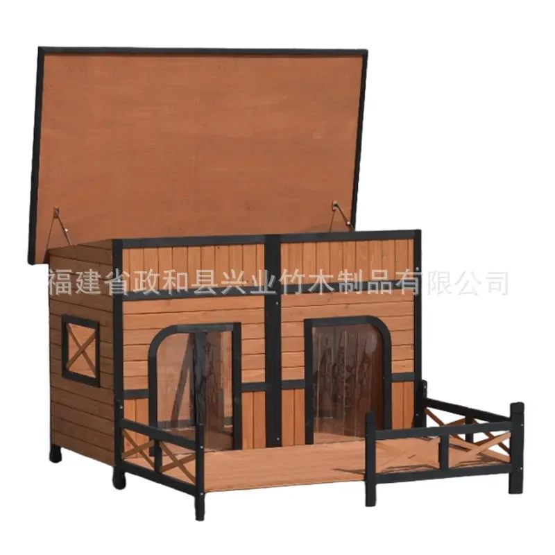 Solid Chinese Fir Wood Dog House Small Pet Kennel Indoor Outdoor Wooden Cage Nest for Puppy