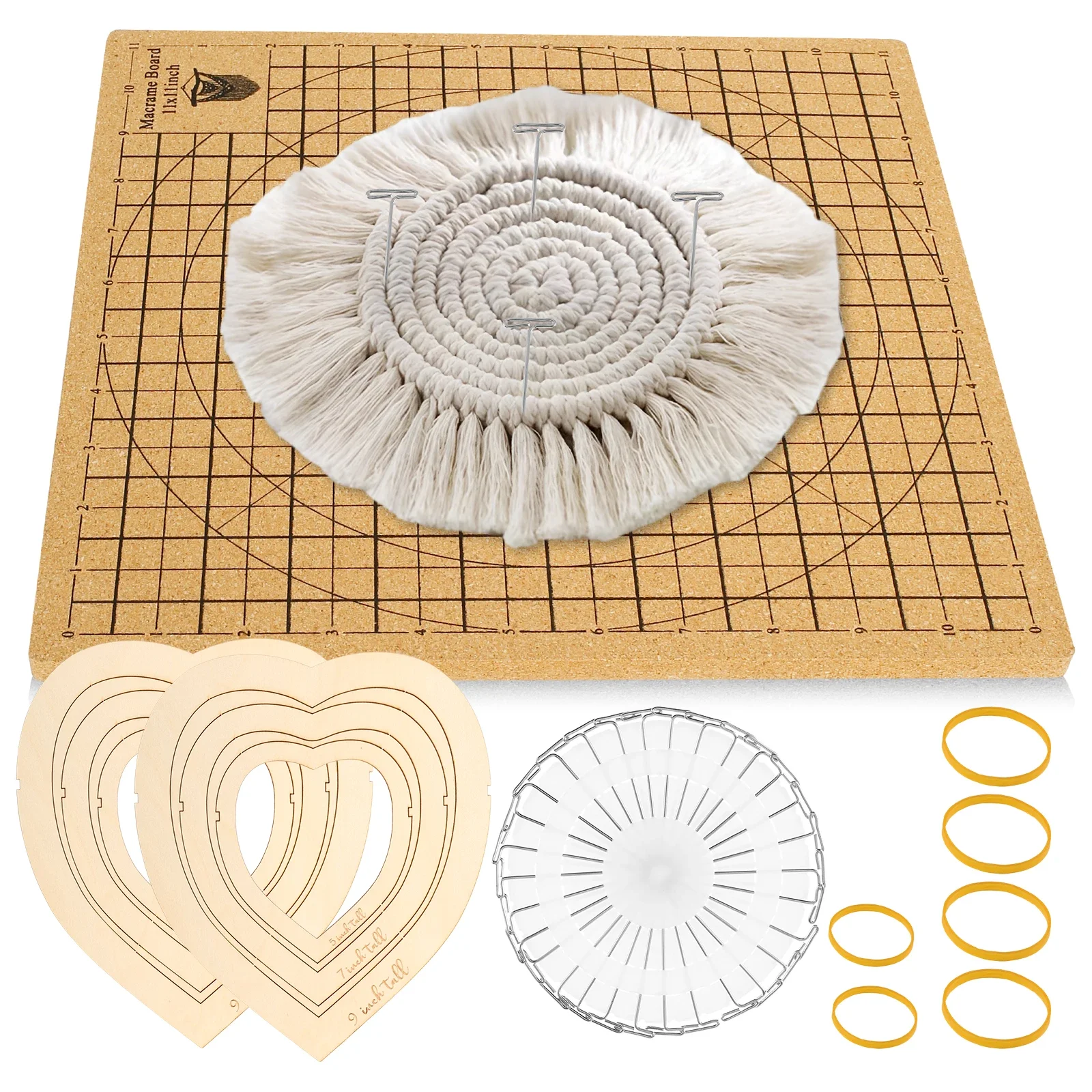 

Double Side Macrame Board Set Grided Cork Board For Bracelet Project Jewelry Making Hand Kniting Work DIY Craft Board Handicraft