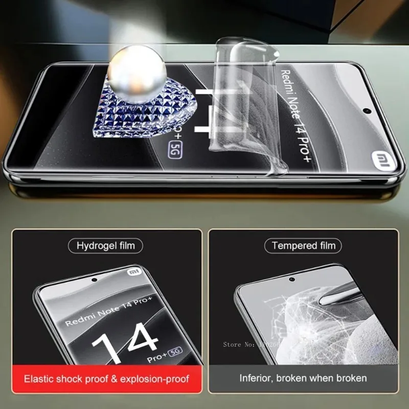3 PCS Hydrogel Film For Xiaomi Redmi Note 14 Pro Plus 14 5G Redmi 14C Screen Protector For Xiaomi 15 14T Pro Soft Hydrogel Film
