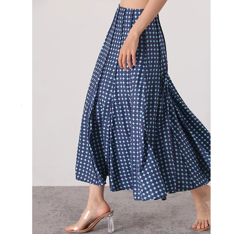 

Women's Runway Fashion Spring Summer Designer High Quality Dot Print Skirt Female Autumn Winter High Waist A-line Skirt TB2688