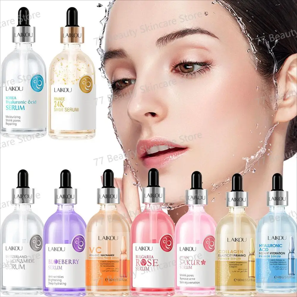 100ml LAIKOU Sakura Serum Vitamin C Amino Acid Essence Eight Color Essence Moisturizing Hydrating Nourishing Repair Facial Care