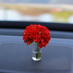 Romantic Artificial Flower Car Interior Decoration Ornament Cute Auto Center Console Decoration Gadgets Car Interior Accessories