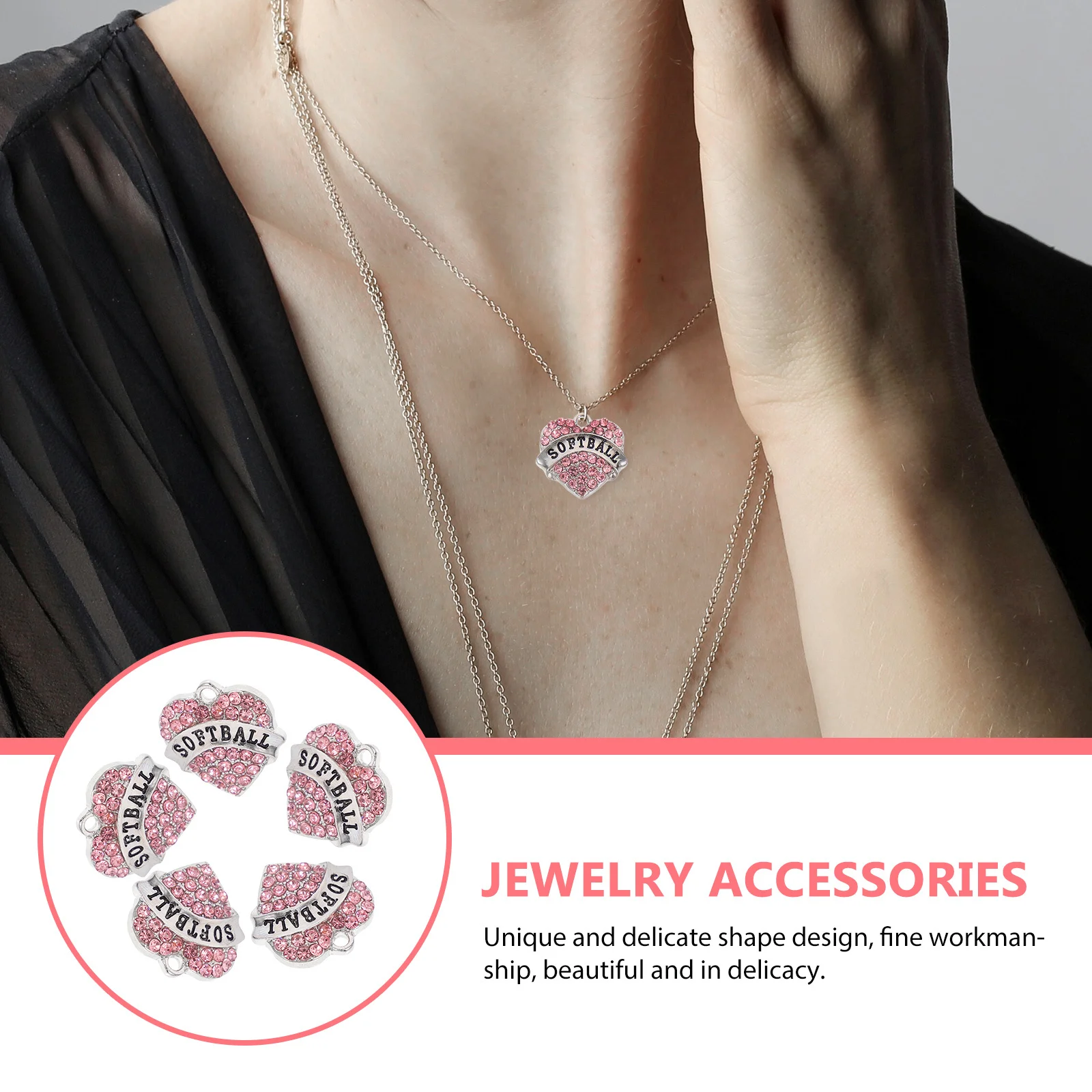

5 Pcs Accessories Diy Bracelets Pendant Decoration Accessory Cheer Necklace Chain