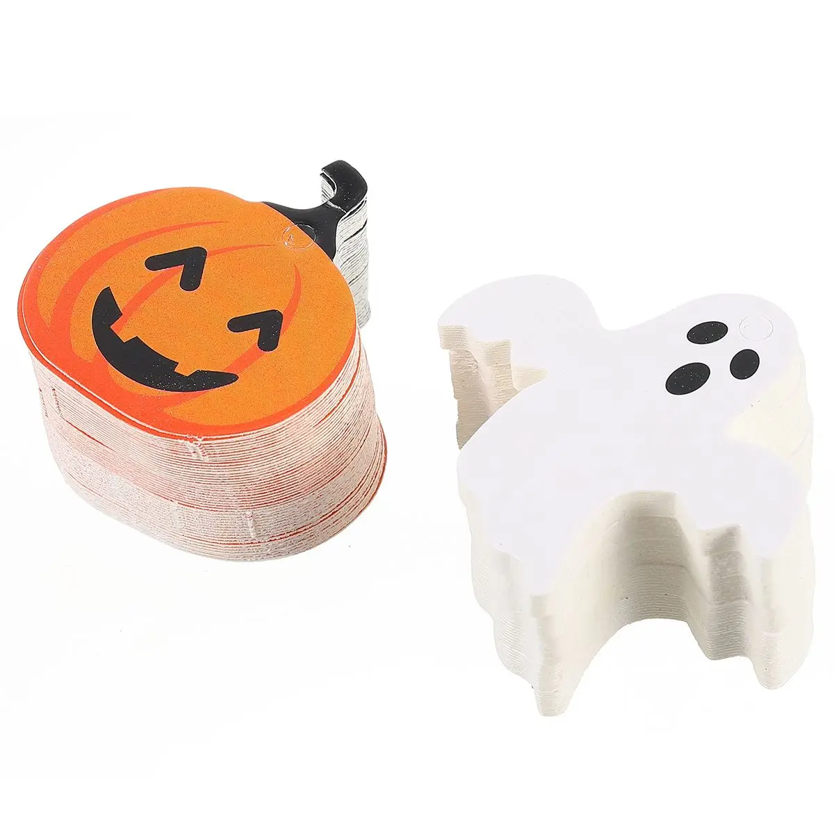 

2 Sets Halloween Supplies Hanging Tag Paper Pumpkin Ghost Design Greeting Card Decoration DIY Gift Packaging Labels