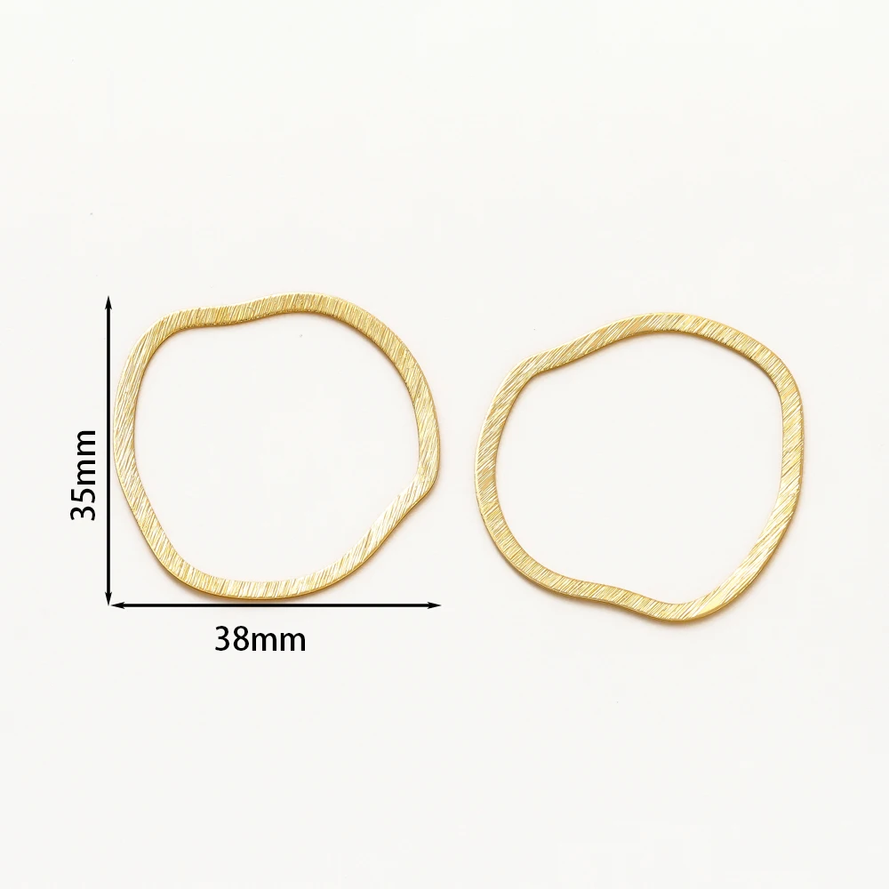 14K 18K Gold Plated Brass Matte Irregular Earring Metal Earring Making Pendant For Jewelry Making DIY Women Earrings Findings