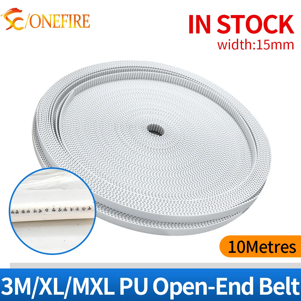 

10 метров/лот ПУ зубчатый ремень 3M/XL/MXL ширина 15 мм белый полиуретановый синхронный ремень со стальным сердечником HTD3M