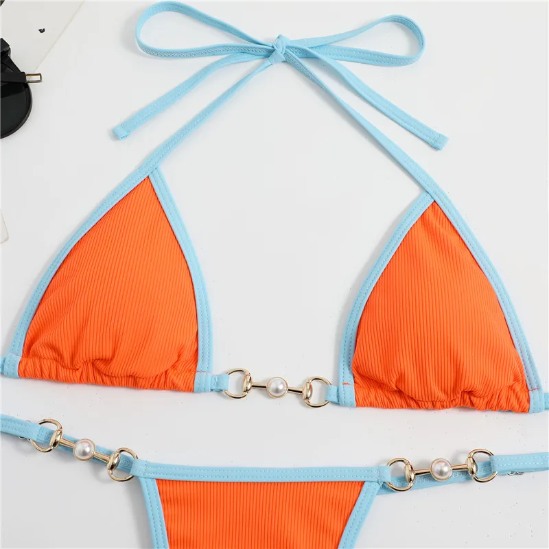 Mini Micro Bikini 2023 Woman Swimwear Thong Bathing Suit Low Waist Swimsuit Female Chain Swimming Suit Brazilian Biquinis Bather