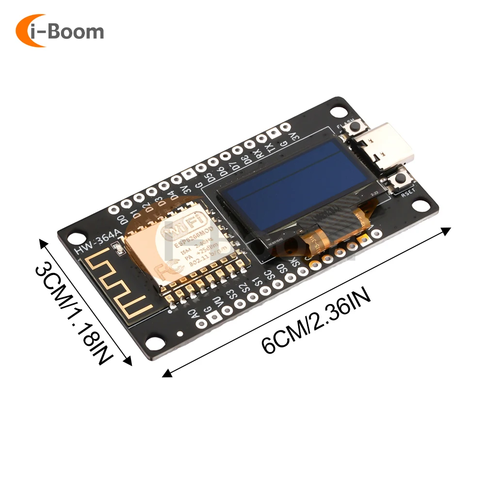 Nodemcu ESP8266 Development Board Serial WIFI Module CH340G Chip USB/Type-C Interface With 0.96-inch OLED Screen