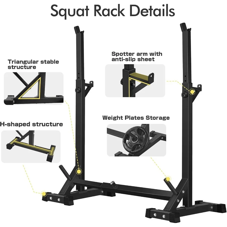 Soporte de estante para sentadillas ajustable, estante de barra multifunción para levantamiento de pesas, estantes para mancuernas para gimnasio en casa, Banco de prensa para gimnasio, mancuernas Ra