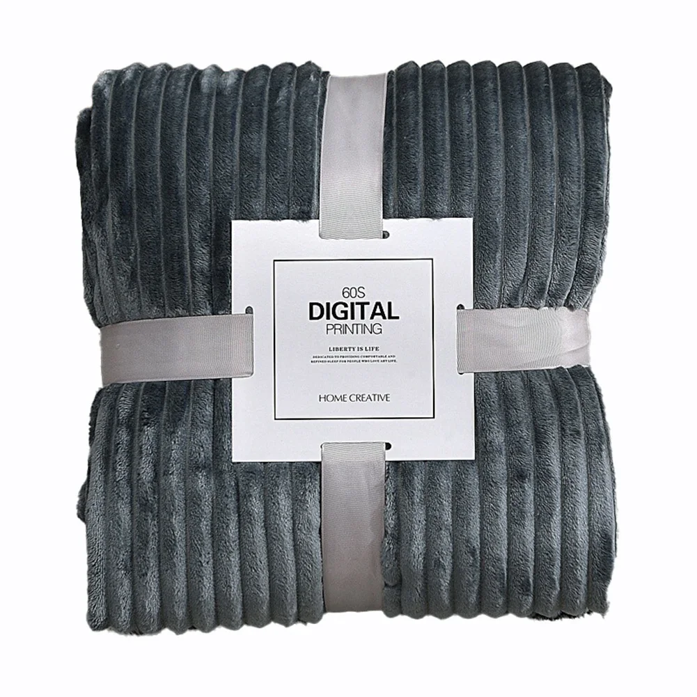 A013 Flannel Fleece Throw Blanket for Sofa Soft Blanket Solid Color Bedspread Plush Cover for Bed Gift,H