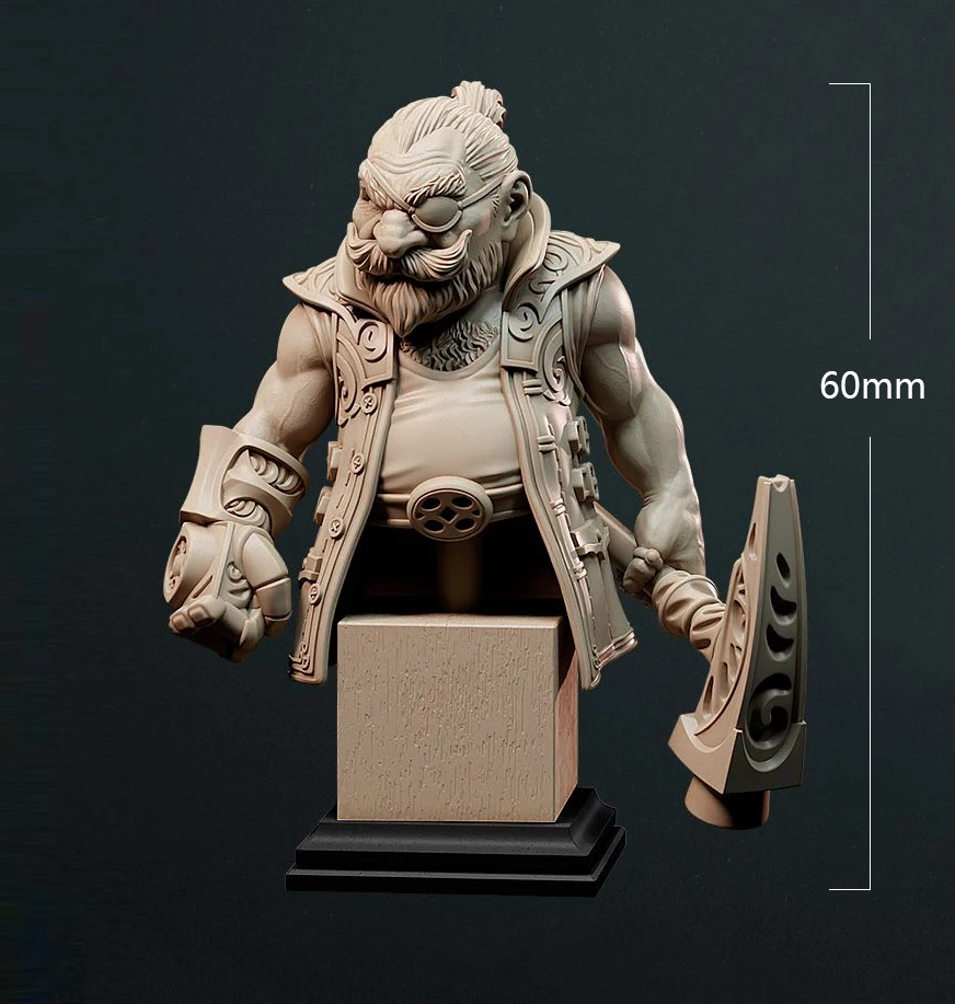 

1/18 60mm Resin Model Kits Pirate Dwarves Bust Figure Unpainted No Color RW-1076