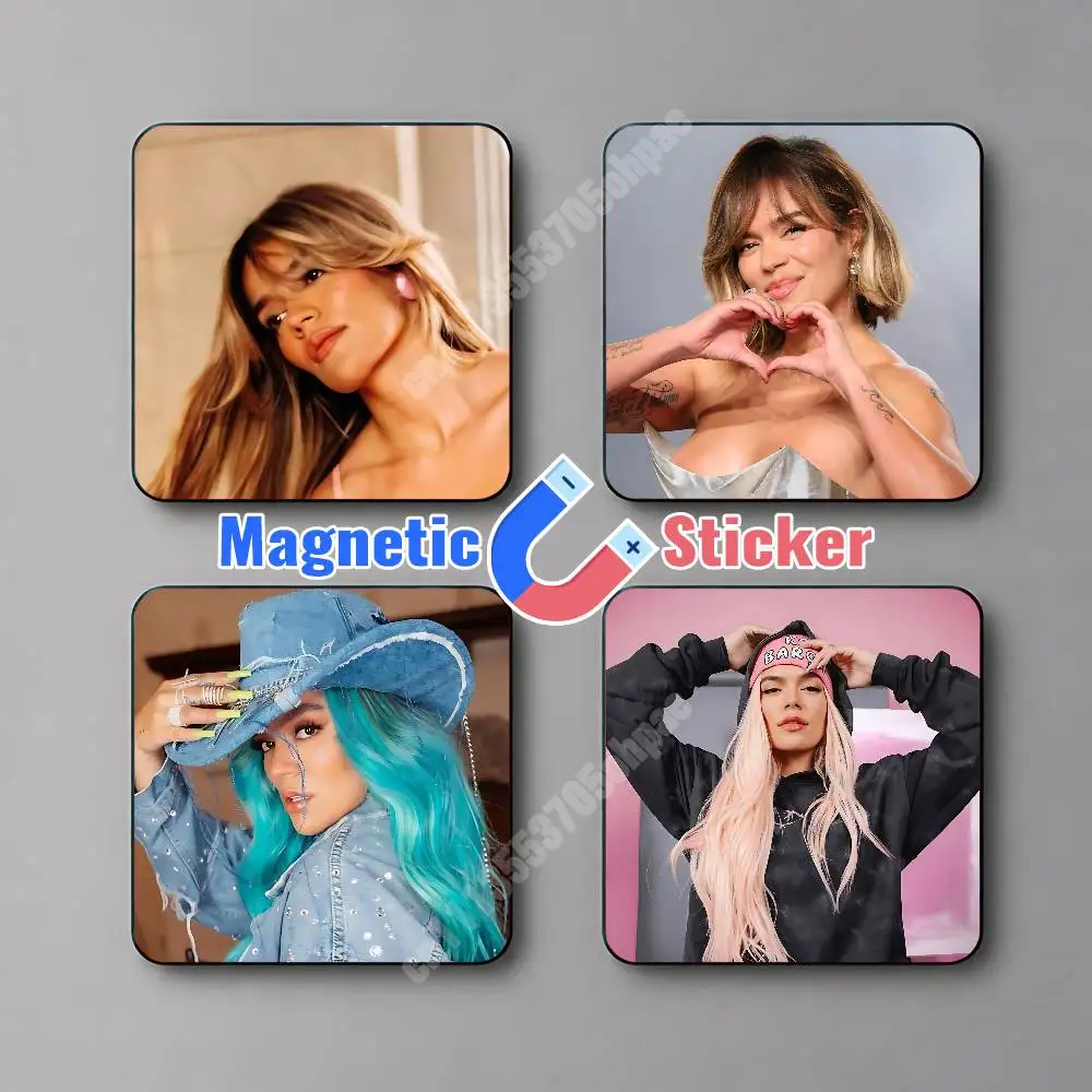 La Bichota K-Karol G Tropicoqueta Magnetic Sticker Reflective Fridge Decal for Metal Surfaces Magnet Sign