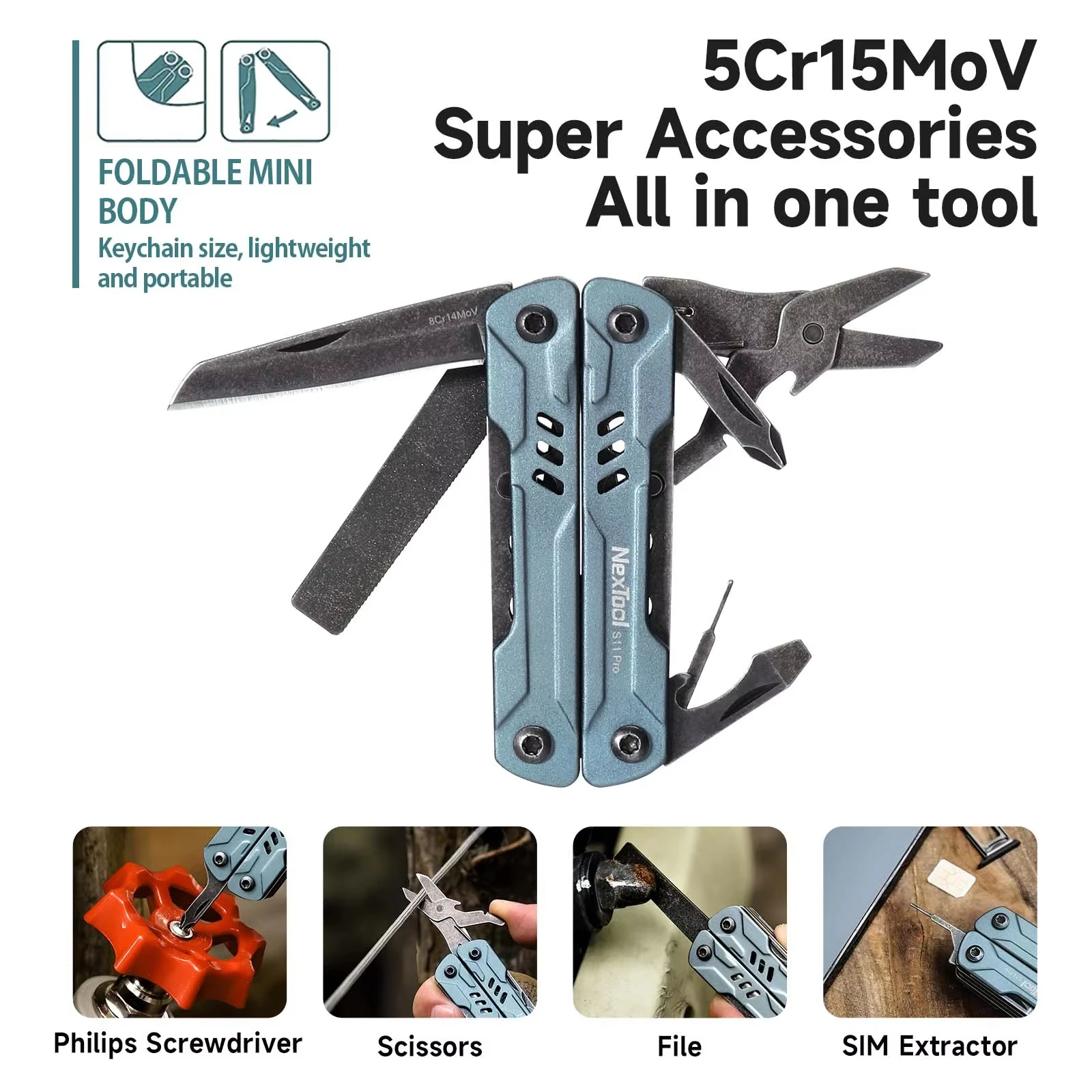 NexTool Multitool Plier Mini Sailor Pliers S11 Pro Folding Pocket Tools Screwdriver Scissors Portable EDC Outdoor Hand Tools