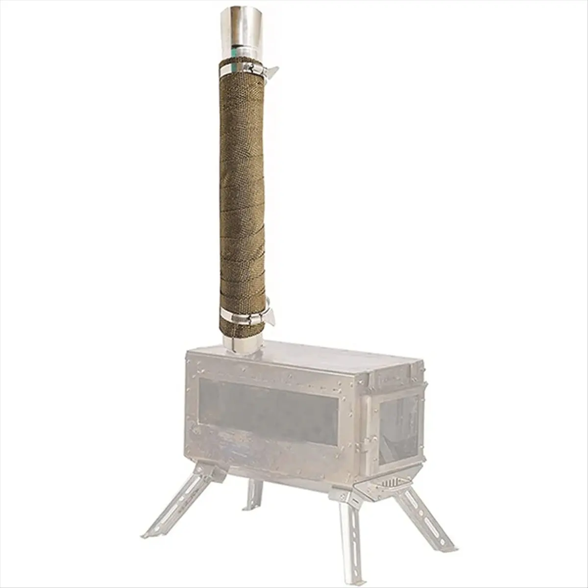 RANA Fireproof Pipe Wrap Anti Scalding Chimney Ribbon Stove Flue Protector with 2 Clamp