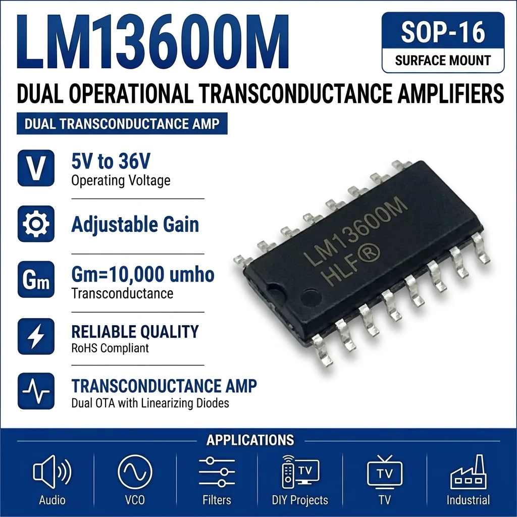 (25 pcs) LM13600N DIP-16 / LM13600MX SOP-16 LM13600 Dual Transconductance Amplifier