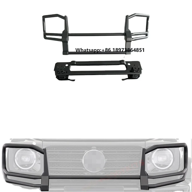 

2019-2024 G Class W464 G63 BS Style Front Bumper Guard Matt Black Bull Bar for W464A Car Exterior Protect Bull Bar