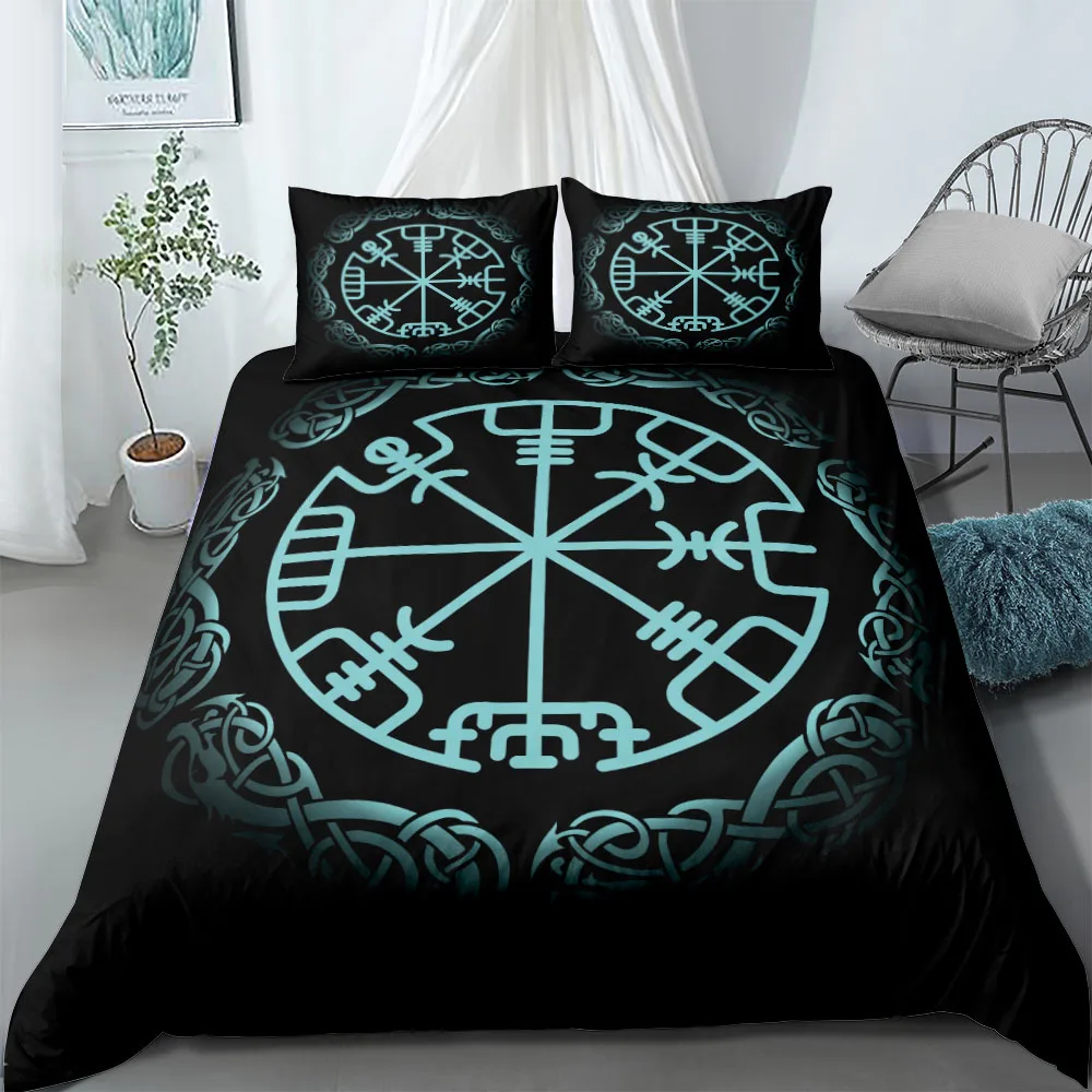 

Vigvisir Viking Art Constellation Bedding Set EU Single Double King Twin Full Queen King Ethnic Duvet Cover Set Halloween Decor