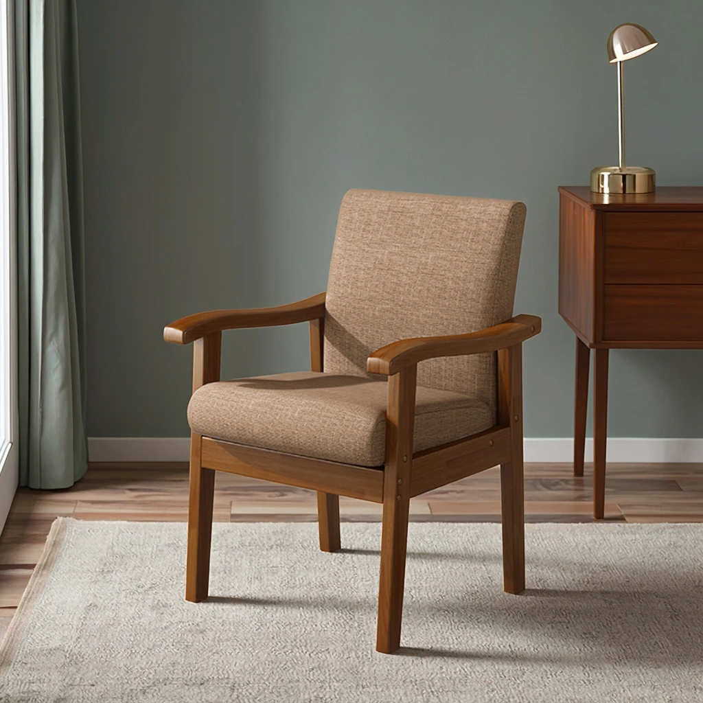 كرسي أريكة فردي من الخشب الصلب لغرفة المعيشة للاستخدام المنزلي الحديث مسند الظهر مكتب شرفة كرسي الترفيه للاعبين جونغ المسنين #1