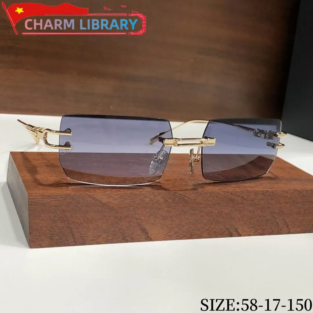 New Fashionable Women's Outdoor Street Photography And Travel Luxury Brand Designer Titanium Alloy Rectangular Sunglasses UV400