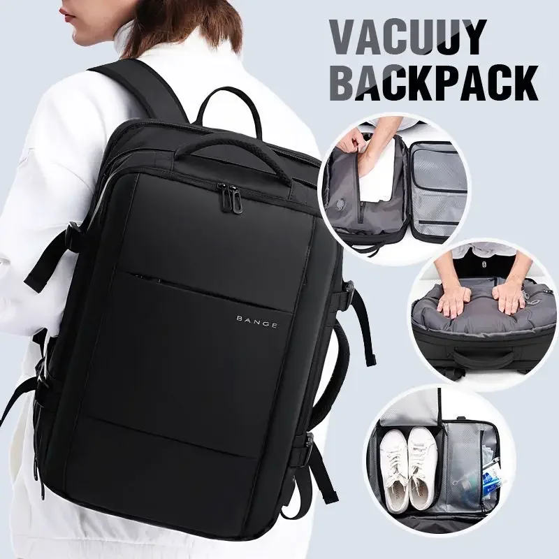 Bange Aesthetic Backpack School Expandable USB Bag Large Capacity 15.6 Laptop Waterproof Bag Travel Backpack Men Business