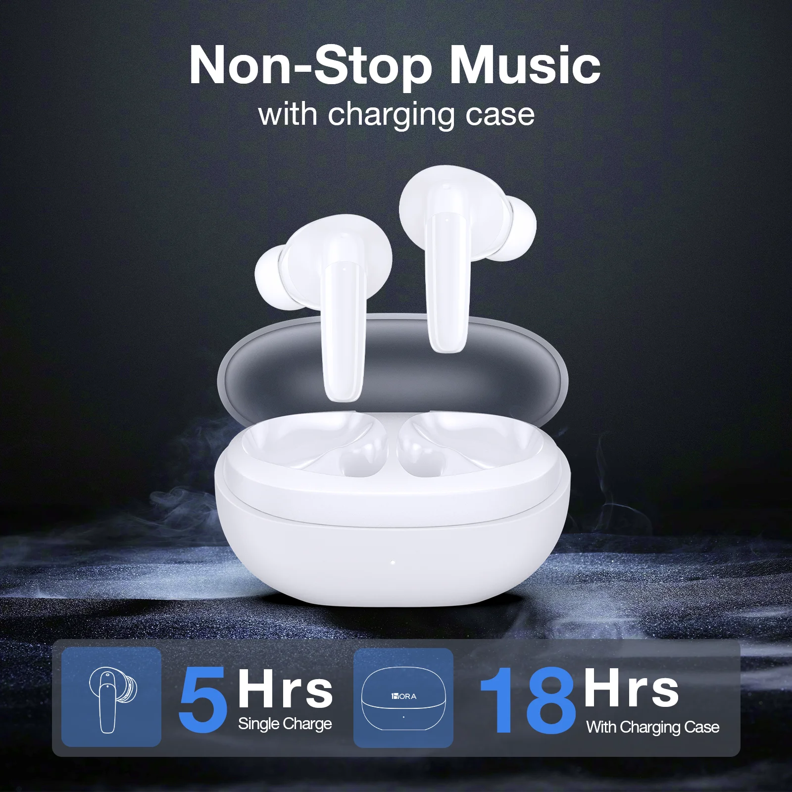 1HORA TWS Bluetooth Headset Matte Transparent AUT207 Stereo Ergonomic Design Touch Control Headset Bluetooth 5.3 For Android IOS