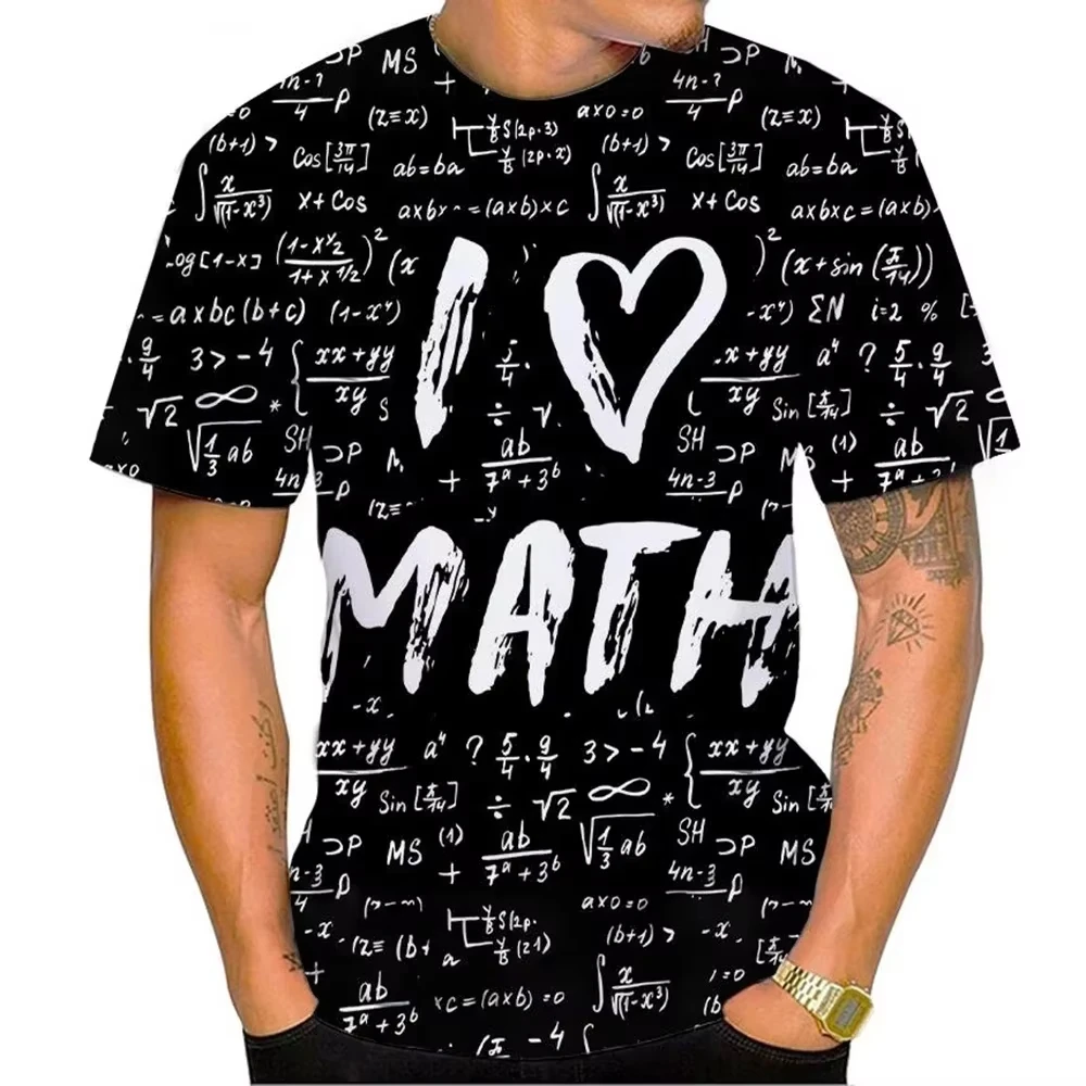 

Футболка с 3D-принтом для мужчин и женщин, забавная, с коротким рукавом, с математическими уравнениями, летняя, топ