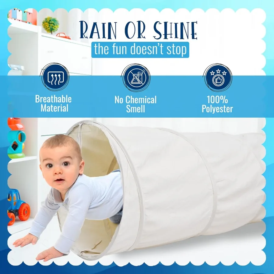 Jouets tunnel pour enfants pour tout-petits de 1 à 3 ans - Tunnel pour bébé ramper intérieur et extérieur, tunnel pour enfants de 6 pieds, jeu interactif de cache-cache et de recherche