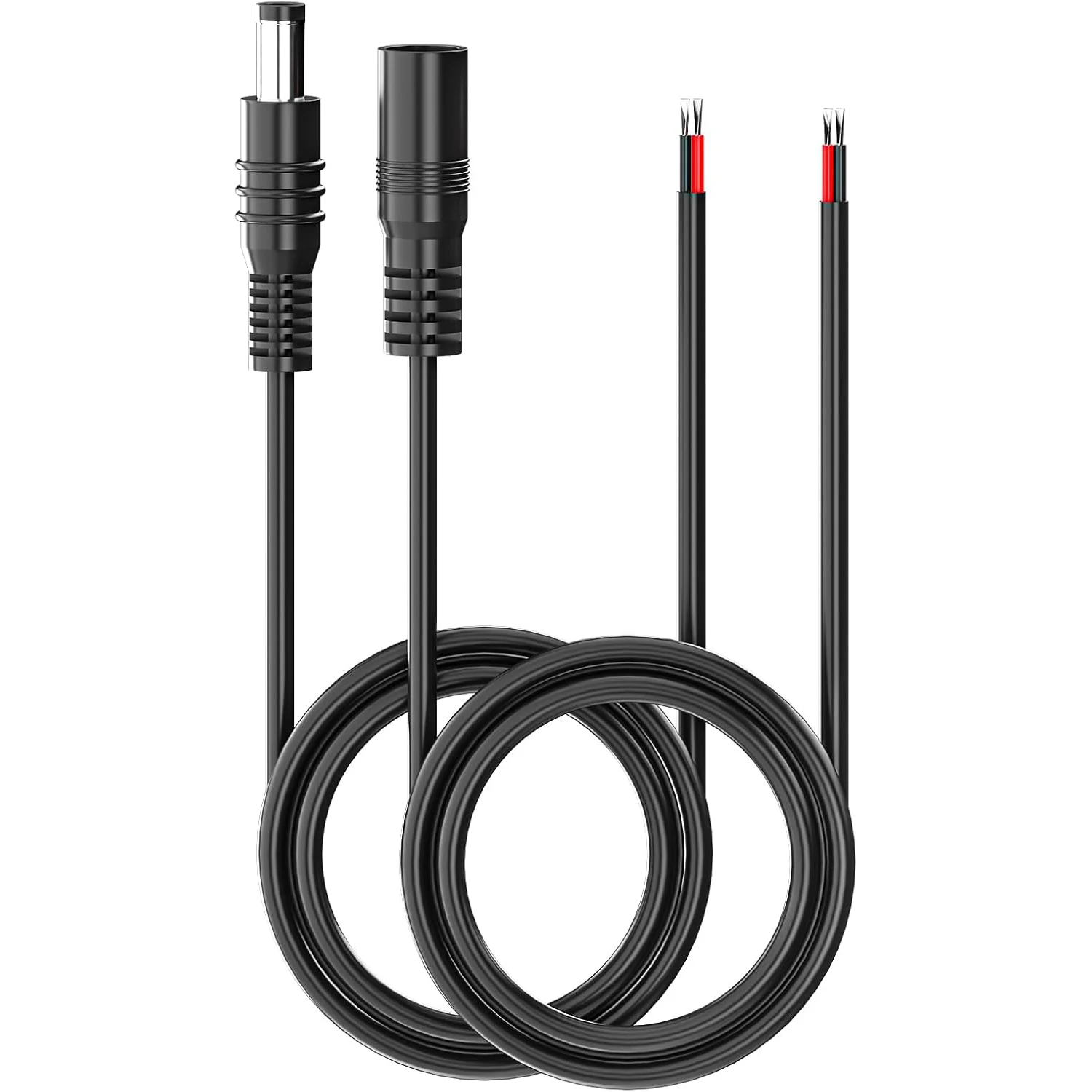 10pairs 35cm DC 5.5MM x 2.1MM Male Female Plug to Bare Wire Open End Power Wire Supply Repair Cable Connector for CCTV Camera,DV