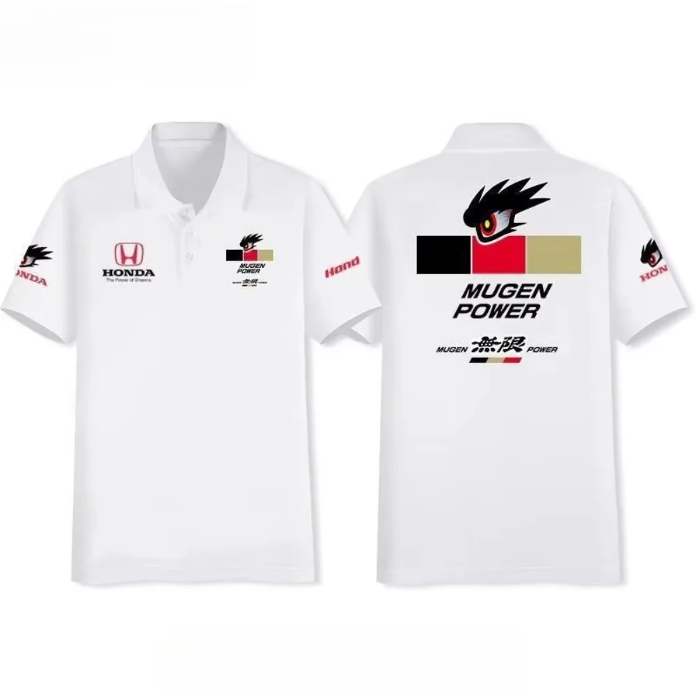 

Honda Men's and Women's POLO Shirts Summer MUGEN Unlimited Lapel T-Shirt Racing Motorcycle Short Sleeve Spring and Autumn Top