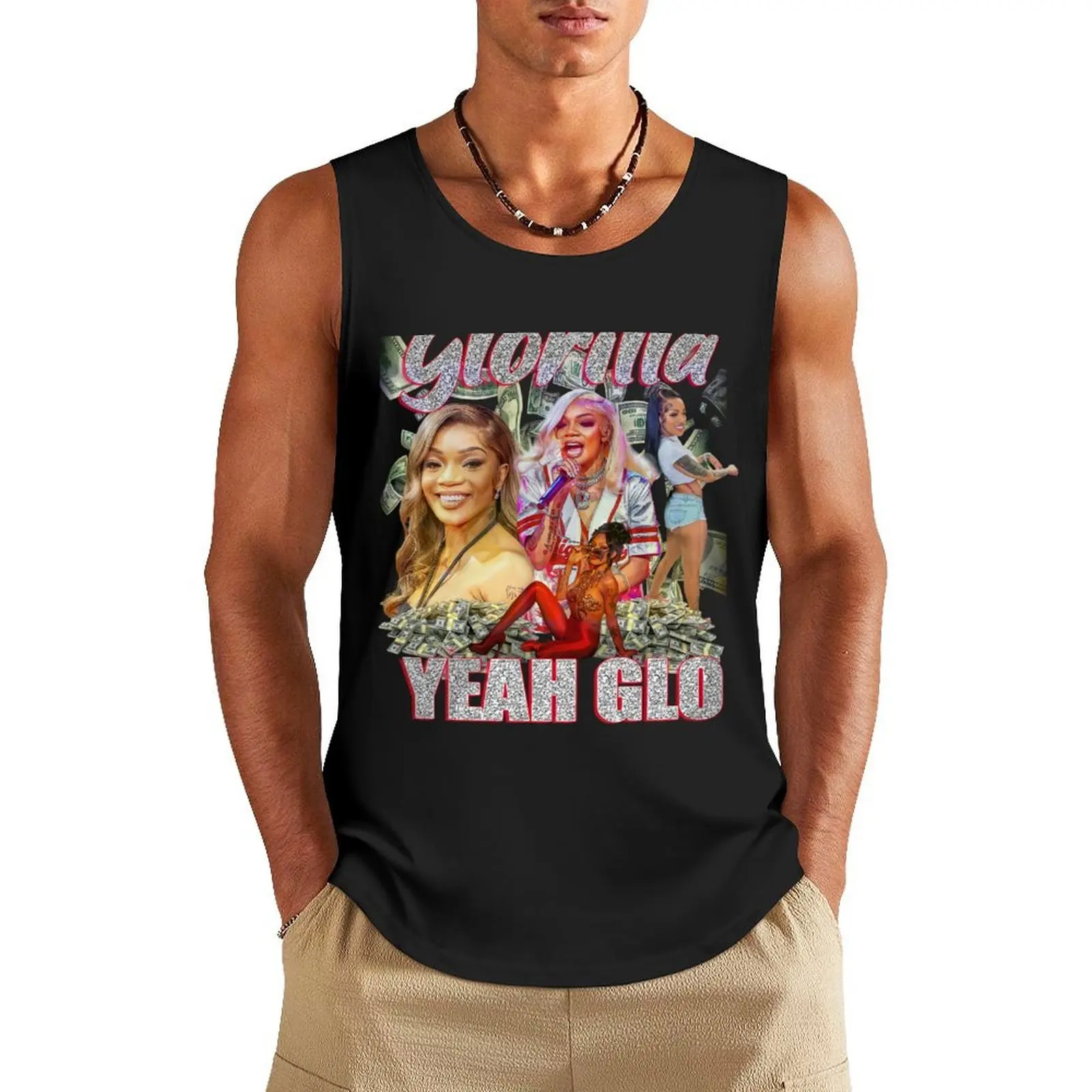 

Glorilla Big Glo Vintage Tank Top t-shirt for men anime clothes Japanese t-shirt best selling products