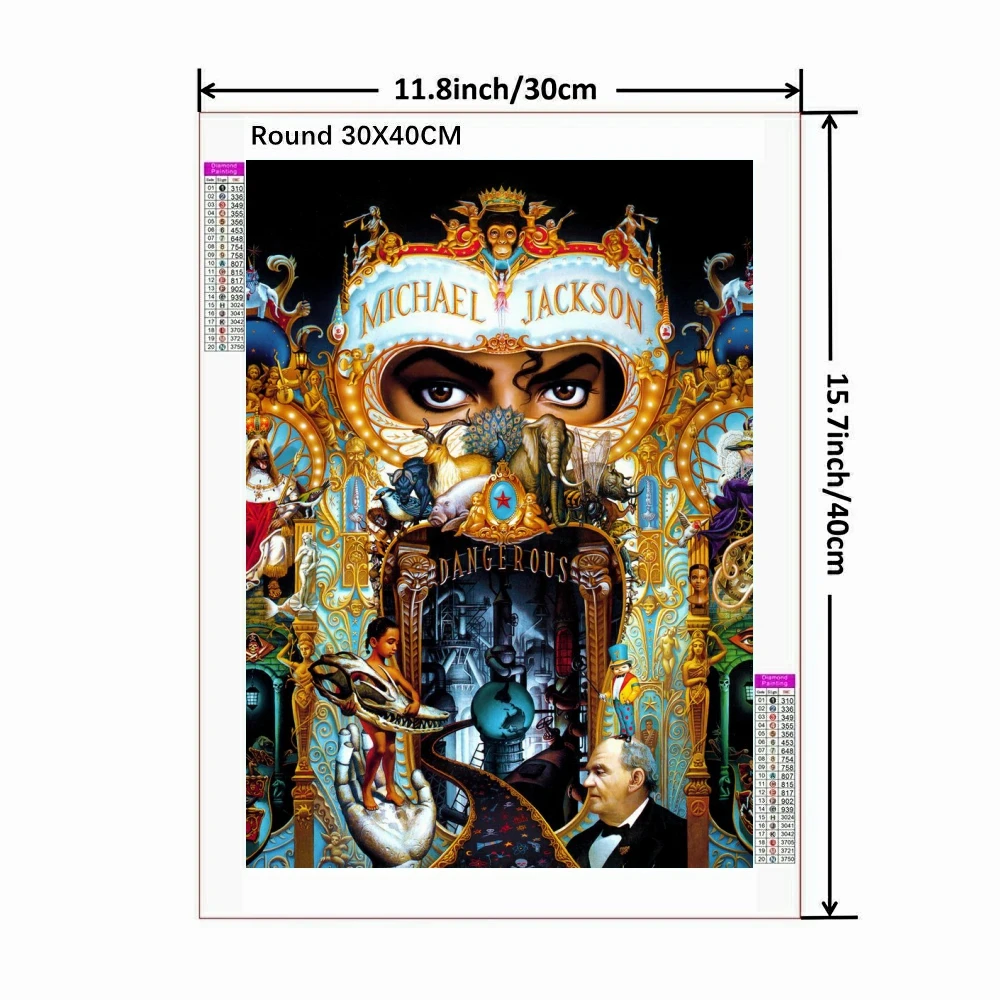 King of Pop Michael Jackson 5D DIY Diamond Embroidery Full Diamond Painting Cross Stitch Rhinestone Decoration Mosaic Home Decor