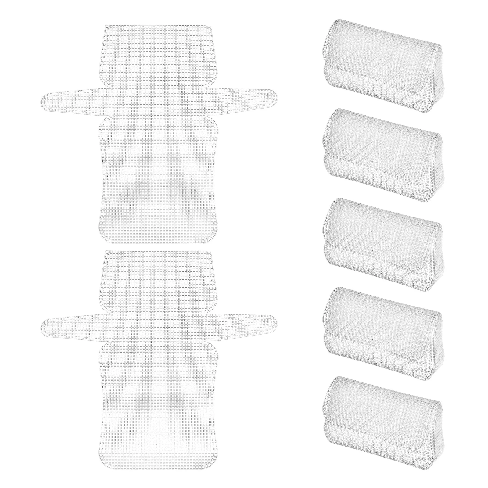 

7pcs Plastic Mesh Canvas Sheets 8X8Cm For Bag Making Lightweight Craft Material Cross Stitch Needlepoint Diy Projects