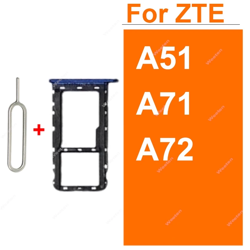 For ZTE Blade A51 A71 A72 5G SIM Card Tray SIM Card Tray Holder Card Reader Replacement Parts