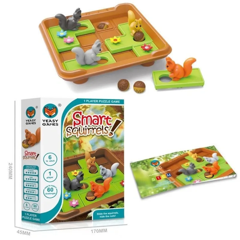 Giocattolo per bambini Bunny Bouncing Game Kids Puzzle Board dama Toy Funny Rabbit Fox Moving solution regalo da tavolo sviluppo del cervello