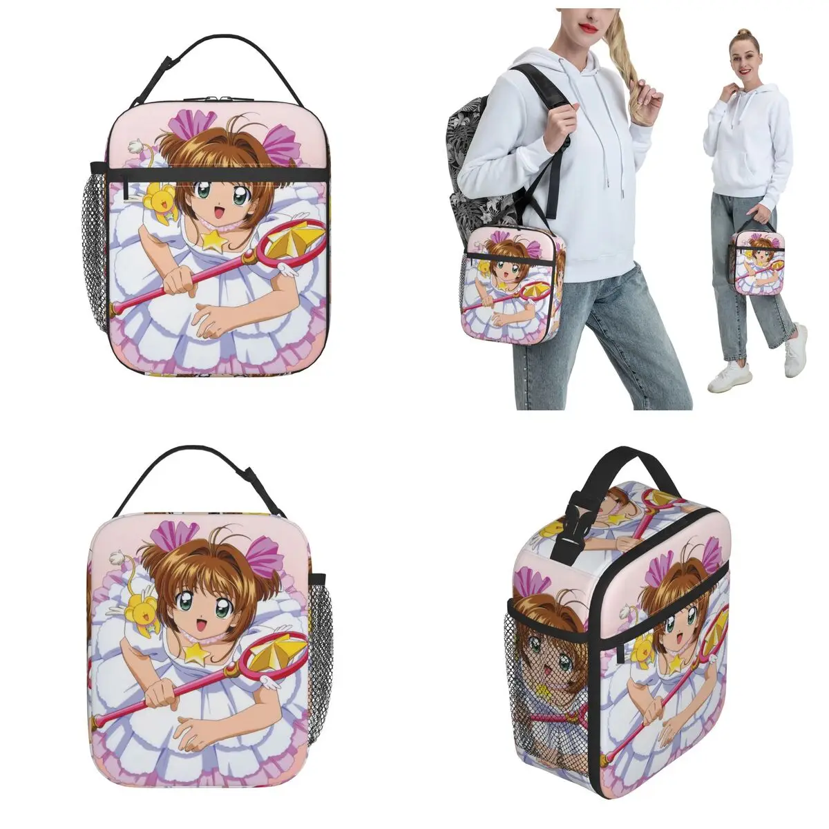 Anime Cardcaptor Sakura Insulated Lunch Bag Food Bag Portable Thermal Cooler Lunch Boxes For Picnic