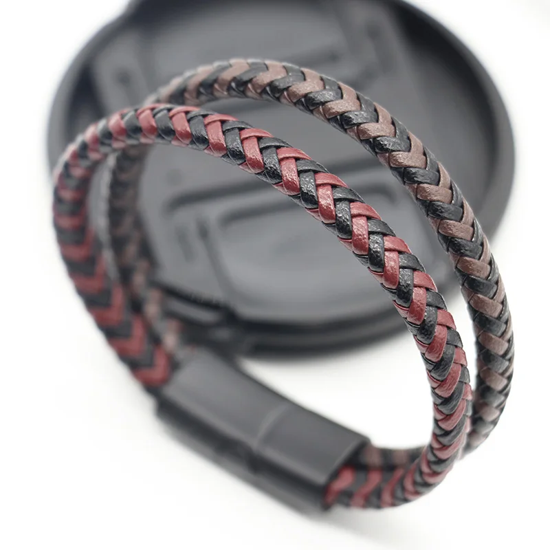 0.5m/1m/Pack 6mm 8mm Vintage Genuine Flat Braided Leather Cords for DIY Leather Bracelet Jewelry Making Findings Wholesale