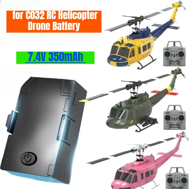 

7.4V 350mAh 2.59wh LiPo Battery for C032 RC Helicopter Drone Battery
