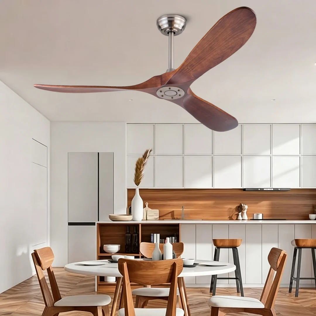 85-265V Solid Wood Bland 52 60 Inch Ceiling Fans with LED DC Motor Remote Control Ventiladores Para Casa 산업용 선풍기 Free Shipping