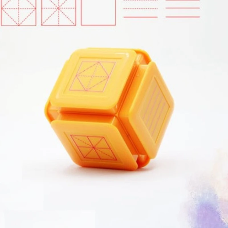 Tian Character Grid Stamp Pinyin Grid Star Shaped Grid Single Grid Teaching Correction Homework Seal Six-Sided Stamp