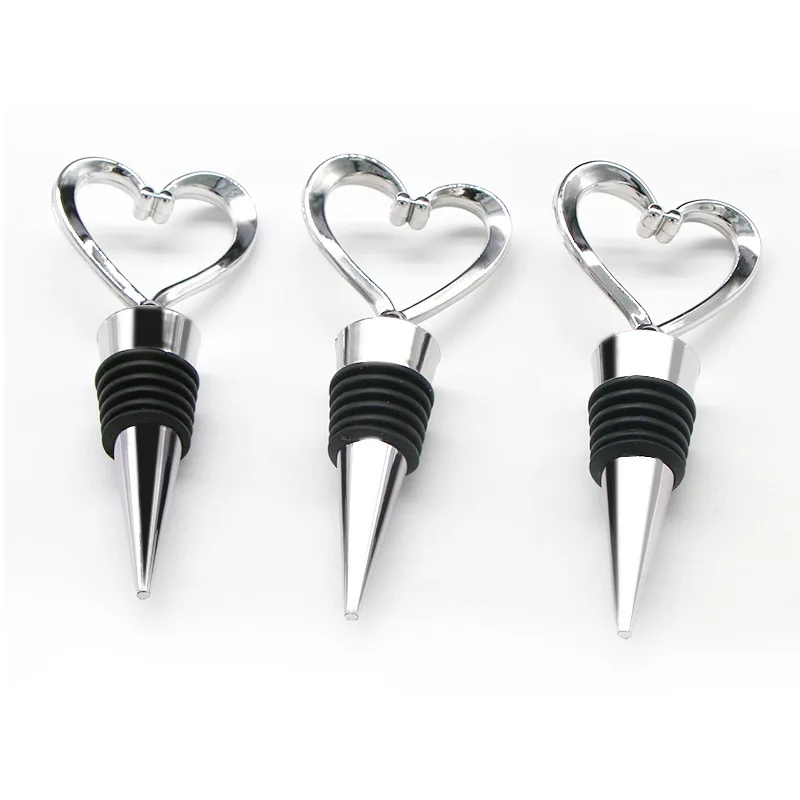 

Plastic Heart Shaped Red Wine Champagne Wine Bottle Stopper Valentines Wedding Preserver Wine Stopper Bar Accessories New