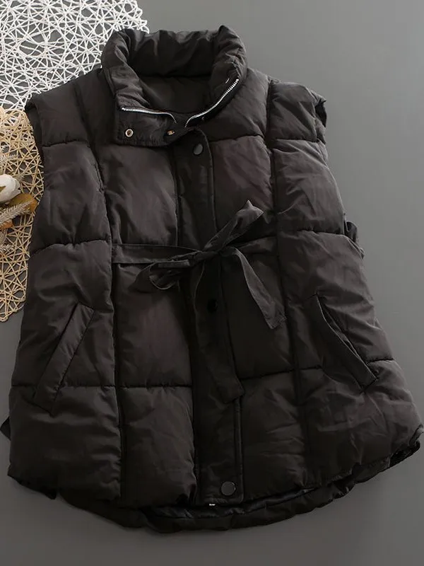 

Женская корейская куртка больших размеров с поясом и воротником-стойкой, повседневная утепленная зимняя верхняя одежда, универсальная, Pear B...