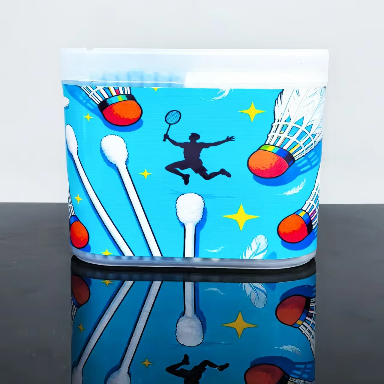 300개/600개 스포츠 시리즈 박스형 면봉 배드민턴 스포츠 패턴, 성인용 양면 선물용 면봉
