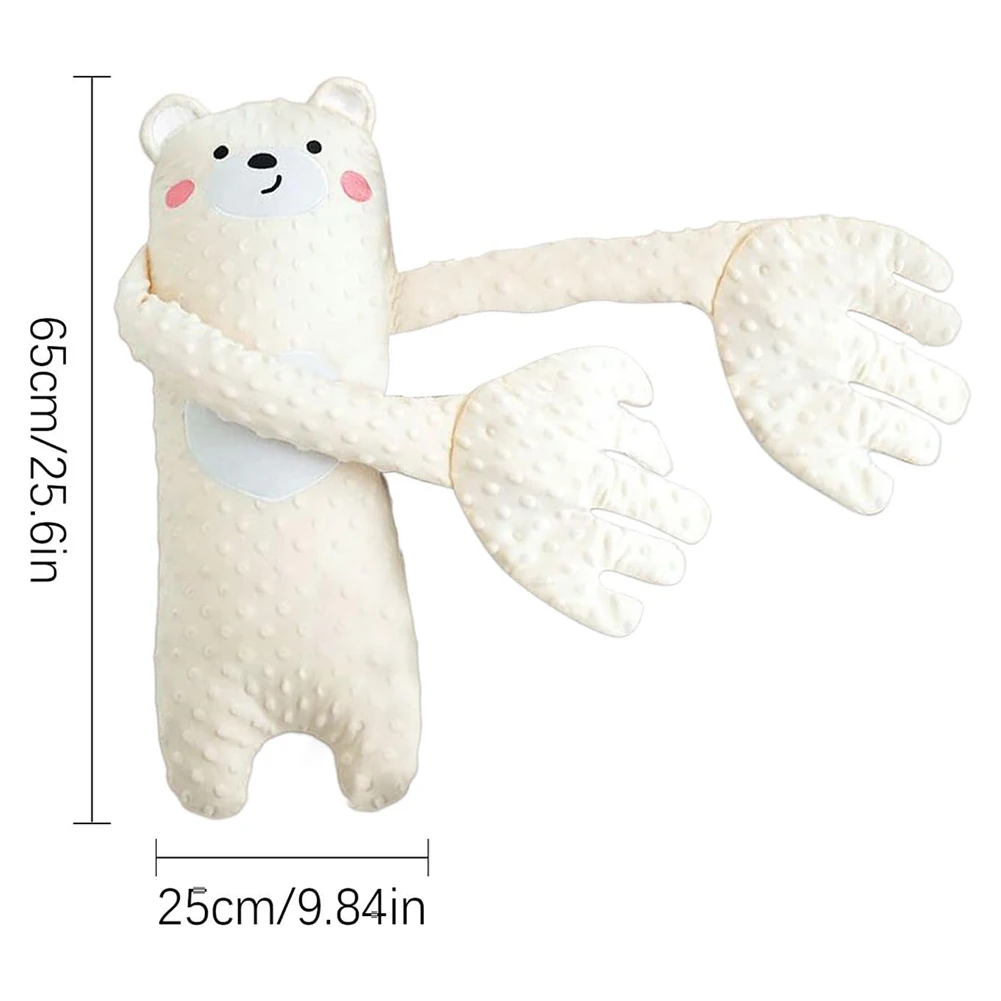 아기 옆잠 베개 편안한 수면 동반자 포근한 진정 베개 만화 곰 모양 아기 수면용 옆잠 베개