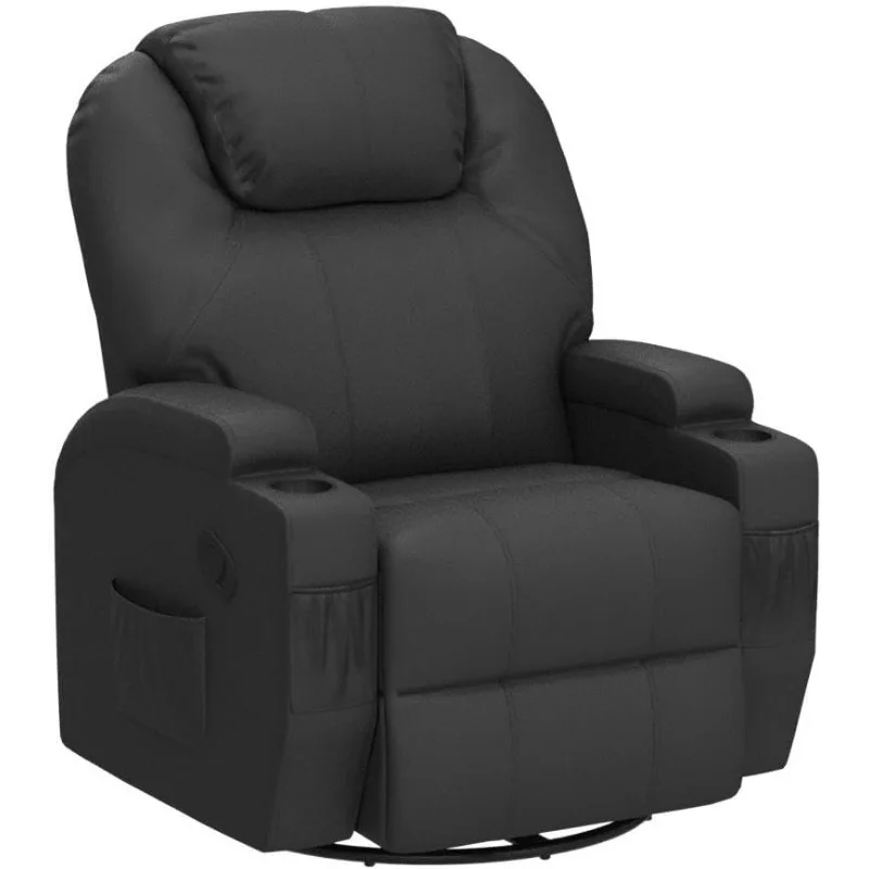 JUMMICO Recliner Chair, Rocking Massage Chairs, Home Reclining Sofa Chair, PU Leather, Ergonomic Living Room Chair
