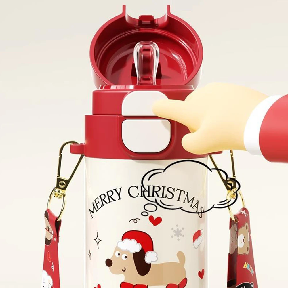 480ml Straw Insulated Water Bottle with Strap Vacuum Insulated Cup 316 Stainless Steel Vacuum Thermal Tumbler for Women Men