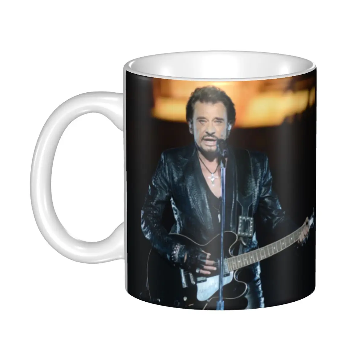 Johnny Hallyday French Singer Coffee Mug DIY Personalized Heavy Metal Rock Ceramic Milk Tea Mug